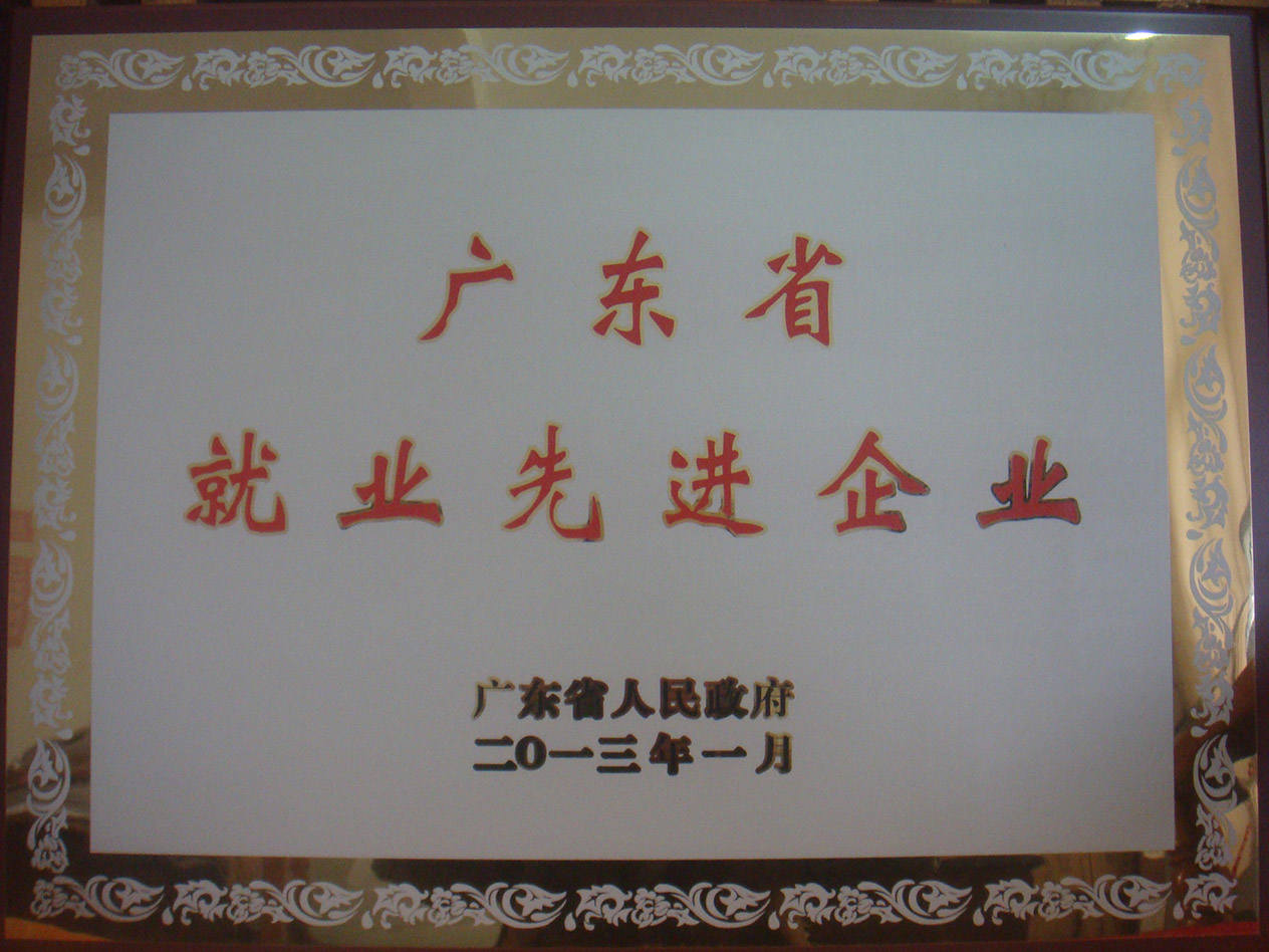 廣東省就業(yè)先進(jìn)企業(yè)